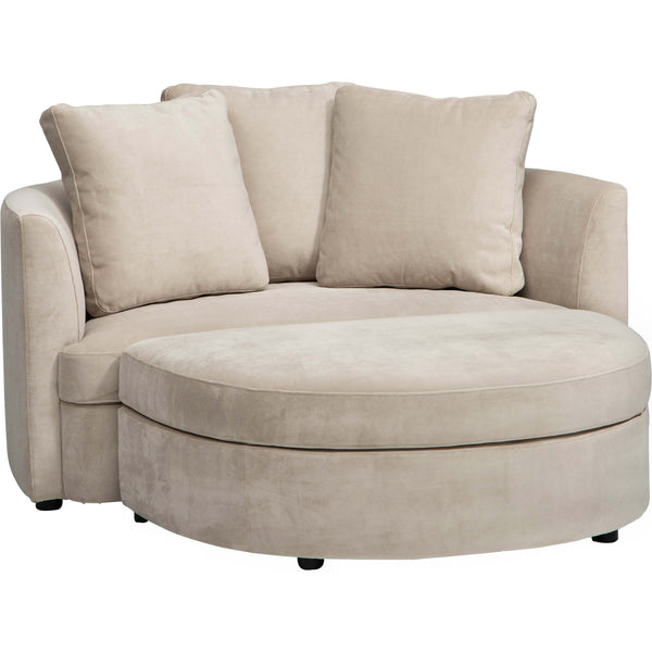 home fashion Allie Chair with Storage Ottoman Romo Linen