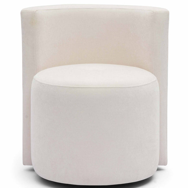 Home Fashion Alyssa Rolling Desk Chair Cream Velvet