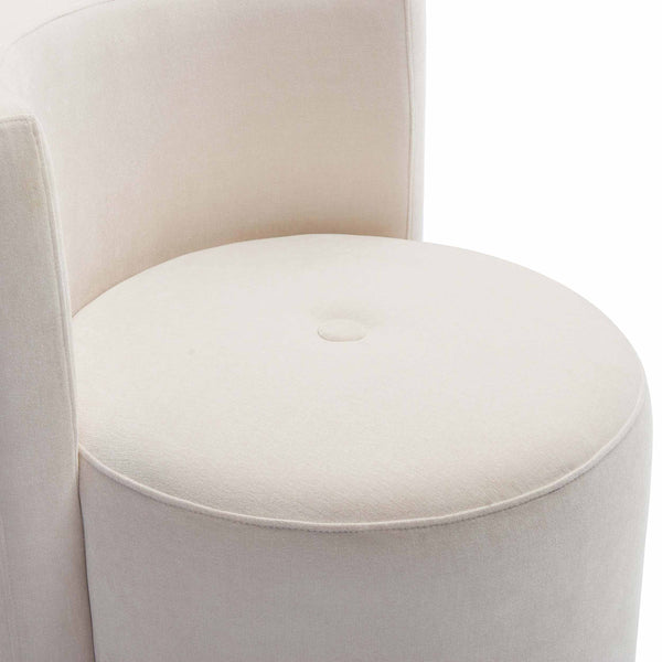 Home Fashion Alyssa Rolling Desk Chair Cream Velvet