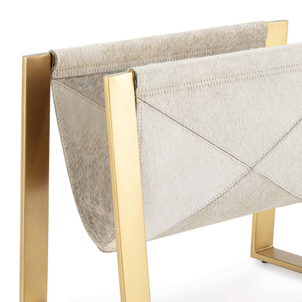 Home Fashion Andres Hair On Hide Magazine Rack Brass