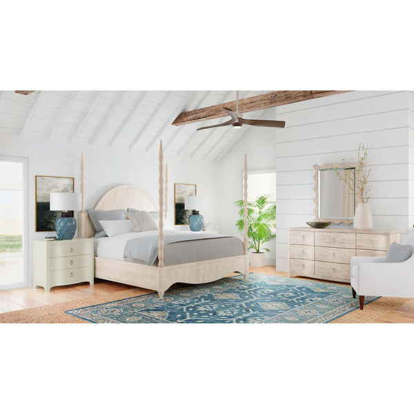 Home Fashion Antigua 3 Drawer Nightstand Shell White