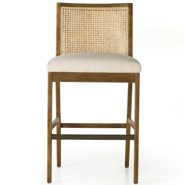 Home Fashion Antonia Cane Armless Bar & Counter Stool Toasted Parawood By Four Hands