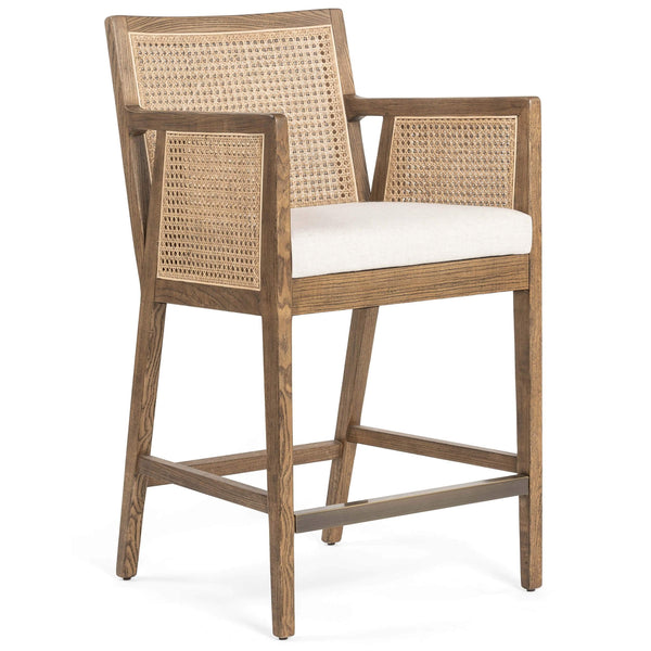home fashion Antonia Cane Bar & Counter Chair Toasted Nettlewood by Four Hands