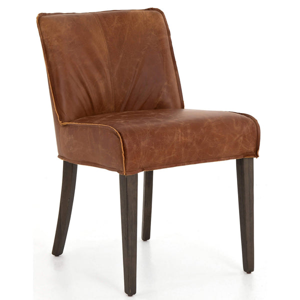 home fashion Aria Leather Dining Chair Sienna Chestnut Set of 2 by Four Hands
