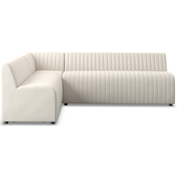 home fashion Augustine 100" Dining L-Shape Banquette Capri Oatmeal by Four Hands