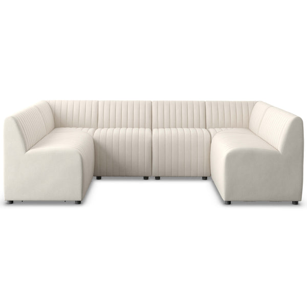 home fashion Augustine 106" Dining U-Shape Banquette Capri Oatmeal by Four Hands