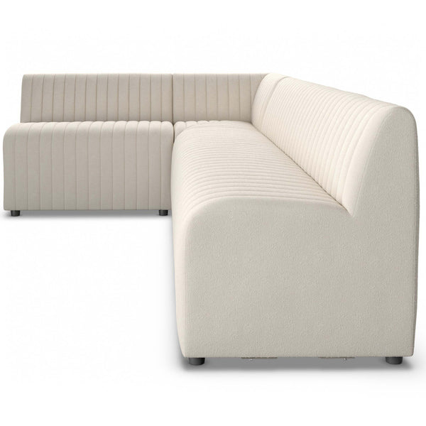 Home Fashion Augustine 110" Dining L-Shape Banquette Capri Oatmeal By Four Hands