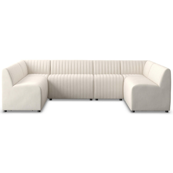 home fashion Augustine 120" Dining U-Shape Banquette Capri Oatmeal by Four Hands