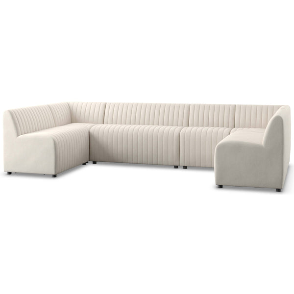 Home Fashion Augustine 130" Dining U-Shape Banquette Capri Oatmeal By Four Hands