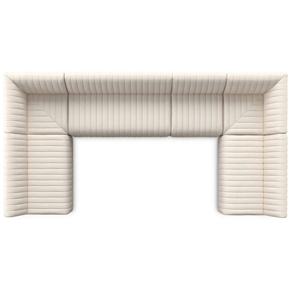 Home Fashion Augustine 130" Dining U-Shape Banquette Capri Oatmeal By Four Hands