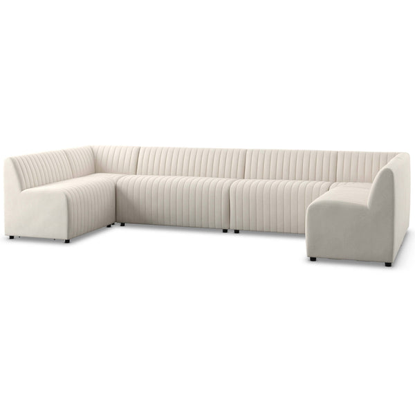 Home Fashion Augustine 144" Dining U-Shape Banquette Capri Oatmeal By Four Hands