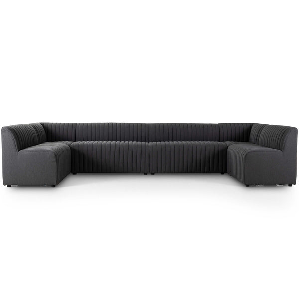 Home Fashion Augustine 154" U-Shaped Dining Banquette Boucle Charcoal By Four Hands
