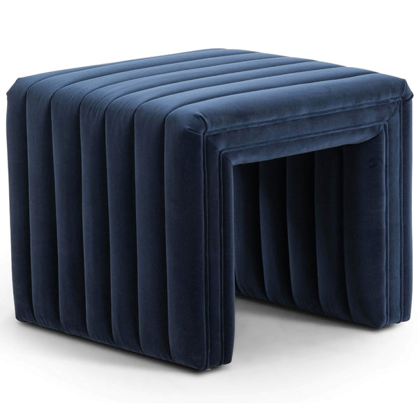 home fashion Augustine 21" Ottoman Sapphite Navy by Four Hands