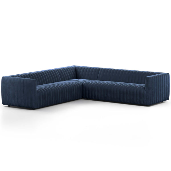 home fashion Augustine 3 Piece 105" Sectional Sapphire Navy by Four Hands