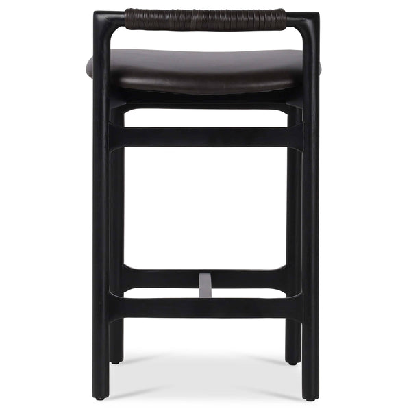 Home Fashion Baden Leather Bar & Counter Stool Sonoma Black By Four Hands
