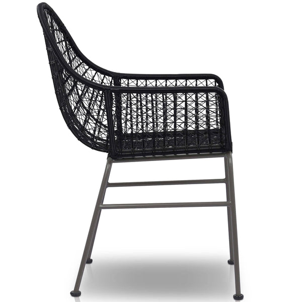 Home Fashion Bandera Outdoor Woven Dining Chair Black Set Of 2 By Four Hands