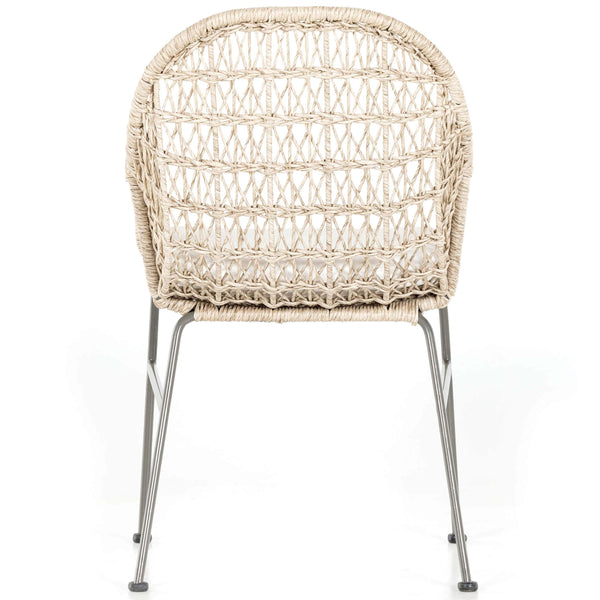 Home Fashion Bandera Outdoor Woven Dining Chair W/Seat Cushion Vintage White Set Of 2 By Four Hands