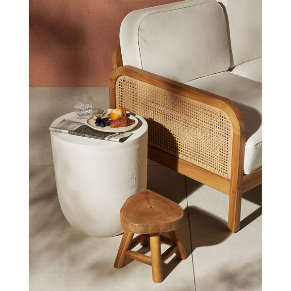 Home Fashion Basil Outdoor Drink Table Matte White By Four Hands