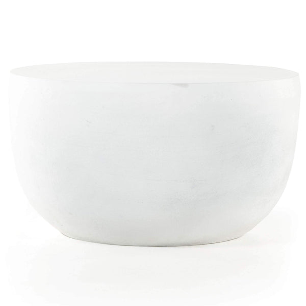 home fashion Basil Outdoor End Table Matte White by Four Hands