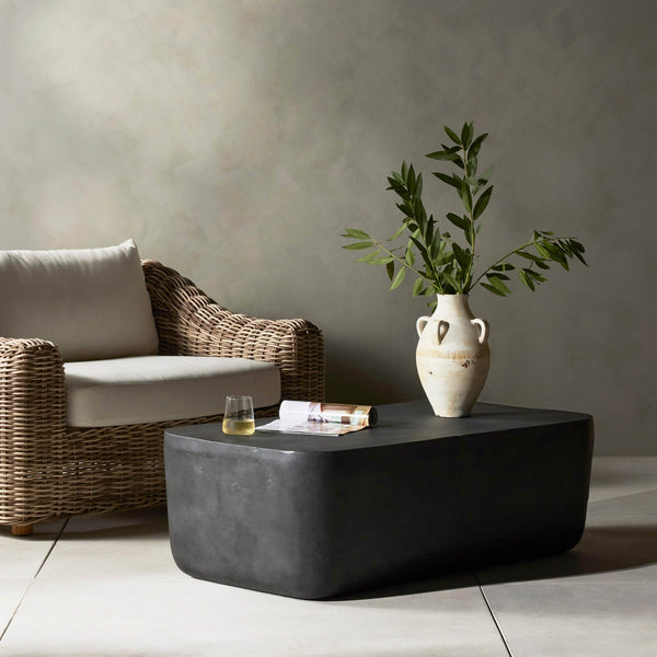 Home Fashion Basil Outdoor Rectangular Coffee Table Aged Grey By Four Hands