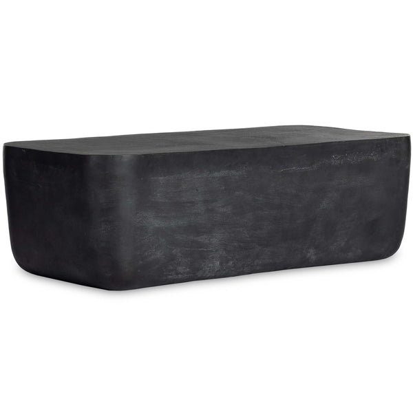 home fashion Basil Outdoor Rectangular Coffee Table Aged Grey by Four Hands