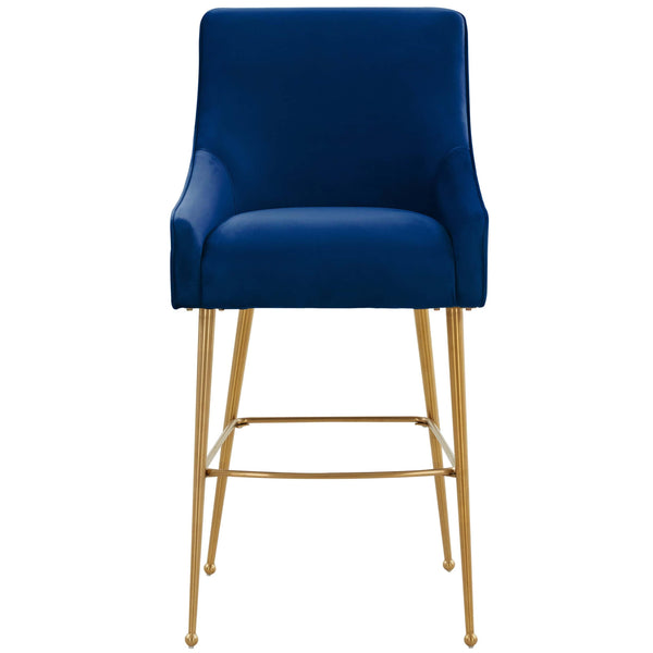 Home Fashion Beatrix Bar & Counter Stool Navy/Brushed Gold Legs