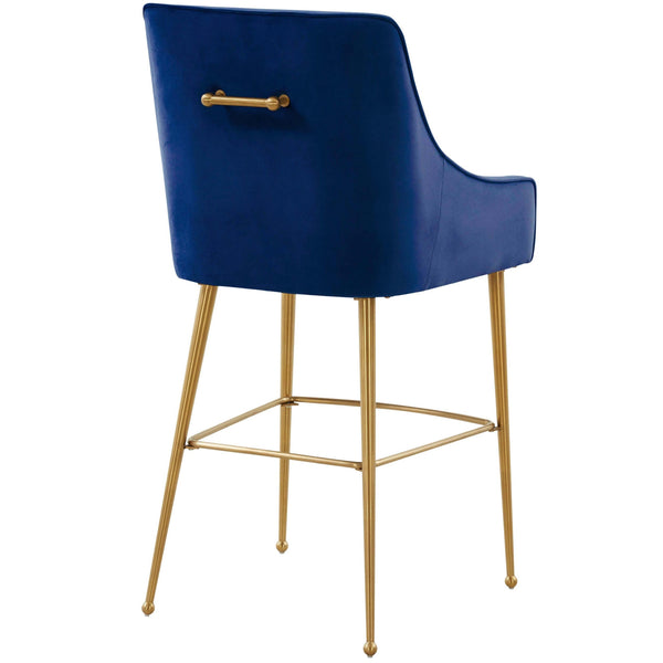 Home Fashion Beatrix Bar & Counter Stool Navy/Brushed Gold Legs