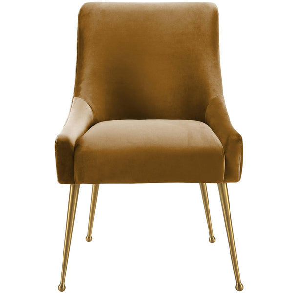 Home Fashion Beatrix Chair Cognac/Brushed Gold Base