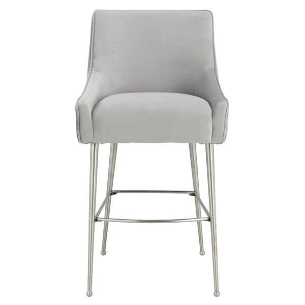 Home Fashion Beatrix Pleated Bar & Counter Stool Light Grey