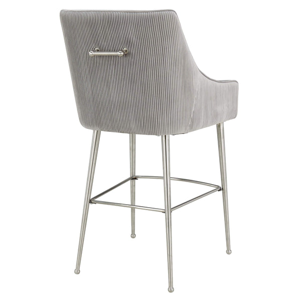 Home Fashion Beatrix Pleated Bar & Counter Stool Light Grey