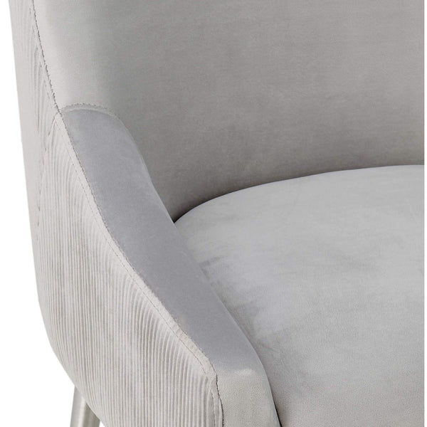 Home Fashion Beatrix Pleated Bar & Counter Stool Light Grey