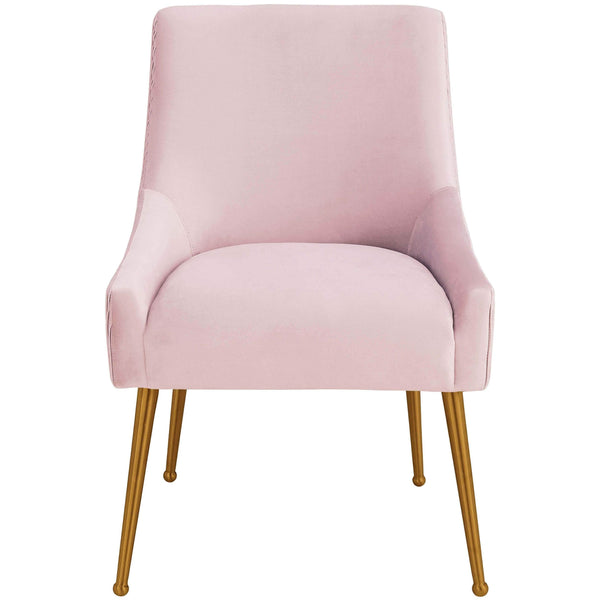 Home Fashion Beatrix Pleated Chair Blush/Brushed Gold Legs