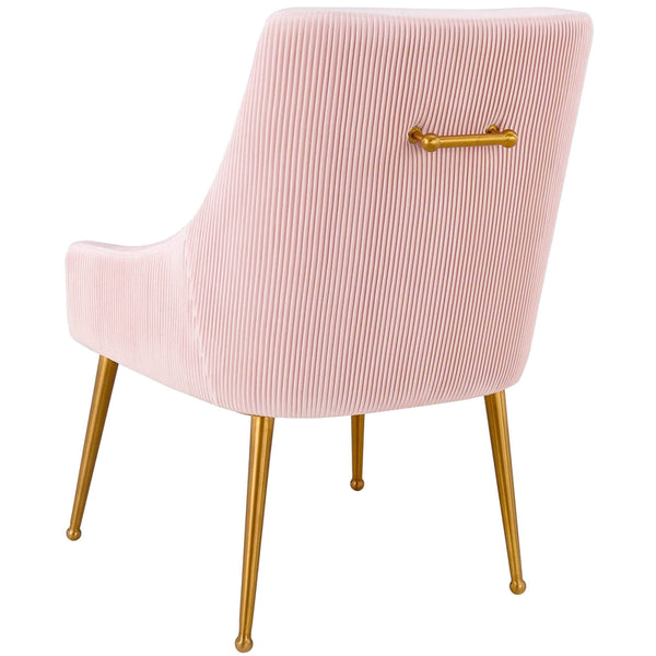 Home Fashion Beatrix Pleated Chair Blush/Brushed Gold Legs