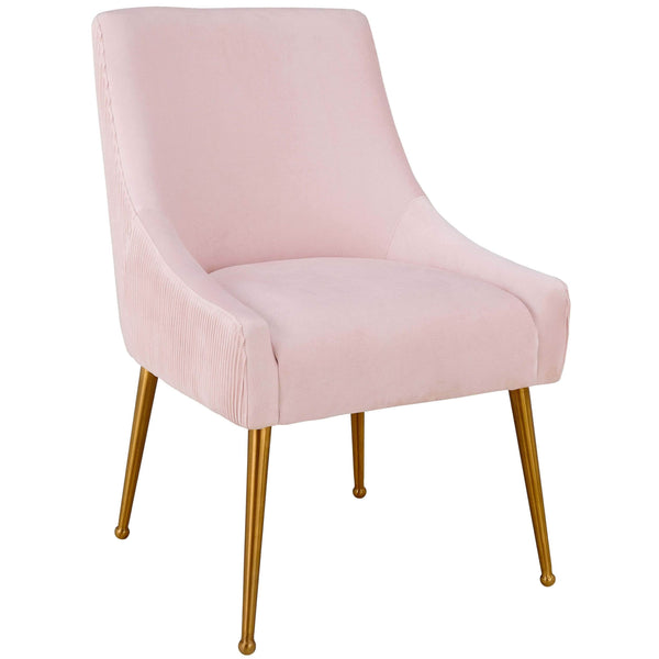 home fashion Beatrix Pleated Chair Blush/Brushed Gold Legs