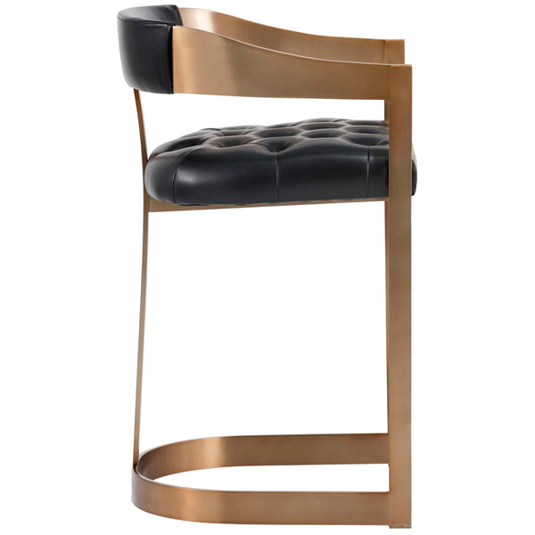 Home Fashion Beaumont Leather Bar & Counter Stool Cantina Black