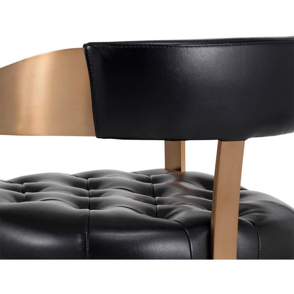 Home Fashion Beaumont Leather Bar & Counter Stool Cantina Black