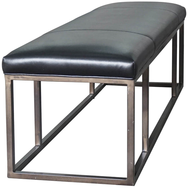 Home Fashion Beaumont Leather Bench Rider Black By Four Hands
