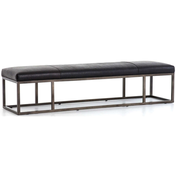 home fashion Beaumont Leather Bench Rider Black by Four Hands