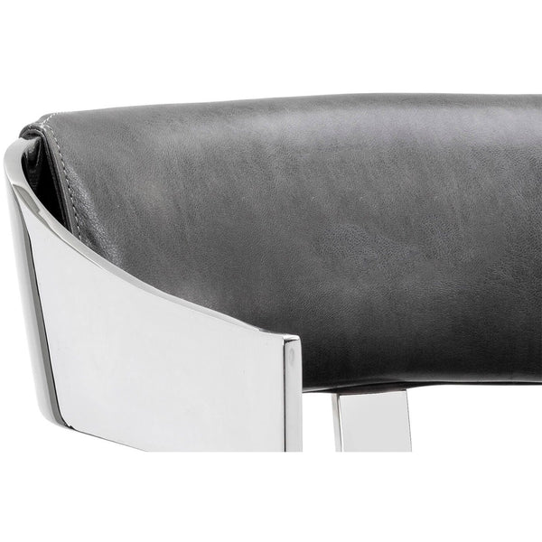 Home Fashion Beaumont Leather Counter Stool Cantina Magnetite