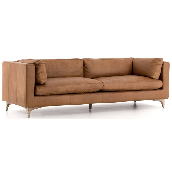 Home Fashion Beckwith Leather Sofa Natural Washed Camel By Four Hands