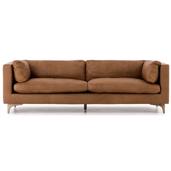 home fashion Beckwith Leather Sofa Natural Washed Camel by Four Hands