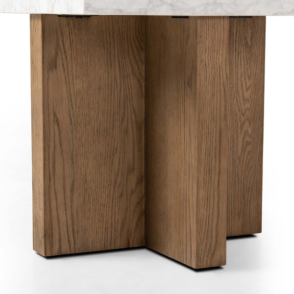 Home Fashion Bellamy End Table White Marble By Four Hands