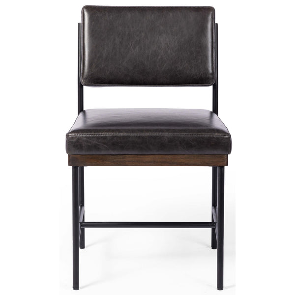 Home Fashion Benton Leather Dining Chair Sonoma Black Set Of 2 By Four Hands