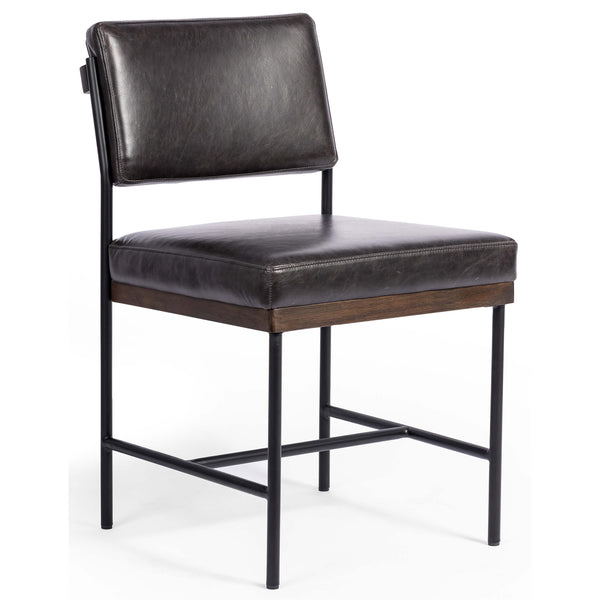 home fashion Benton Leather Dining Chair Sonoma Black Set of 2 by Four Hands