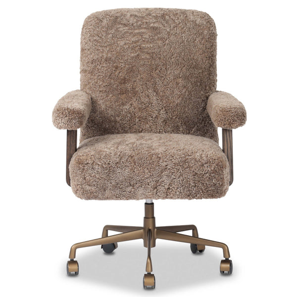 Home Fashion Bergen Desk Chair Taupe Shearling By Four Hands