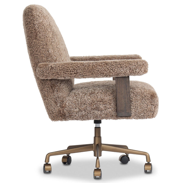 Home Fashion Bergen Desk Chair Taupe Shearling By Four Hands