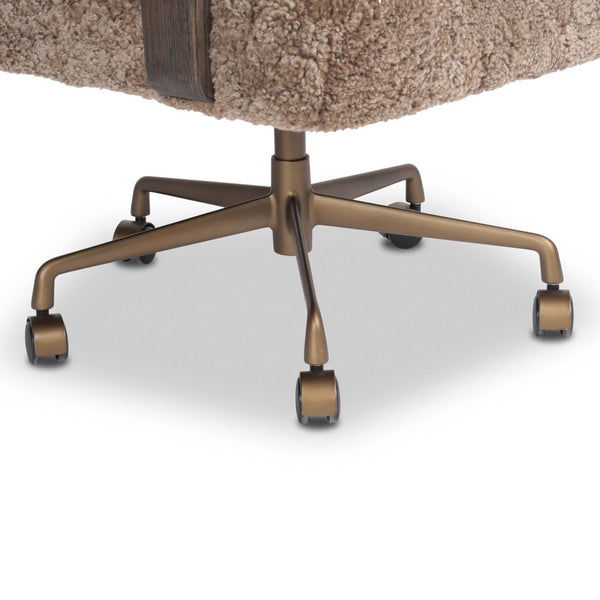 Home Fashion Bergen Desk Chair Taupe Shearling By Four Hands