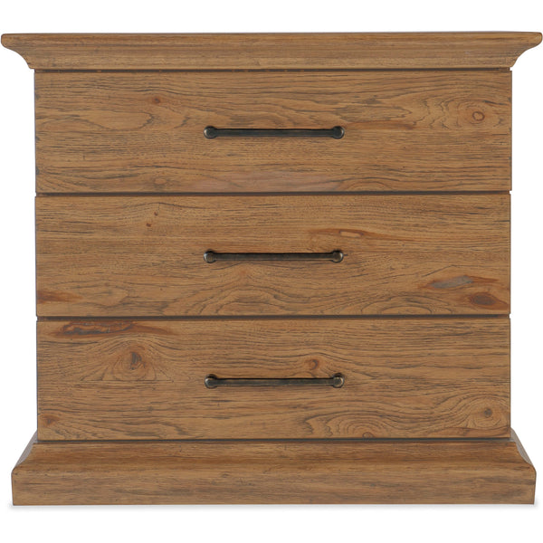 Home Fashion Big Sky 3 Drawer Nightstand Vintage Natural