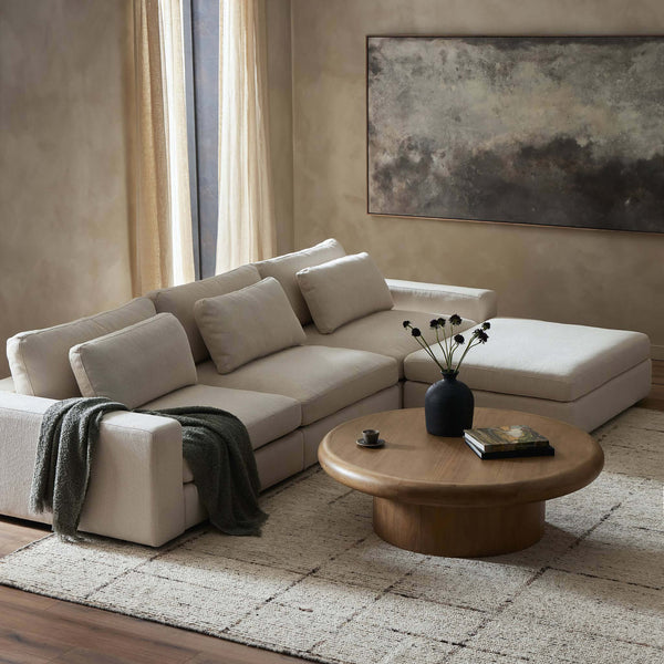 Home Fashion Bloor 3 Piece Sofa W/Ottoman Clairmont Sand By Four Hands
