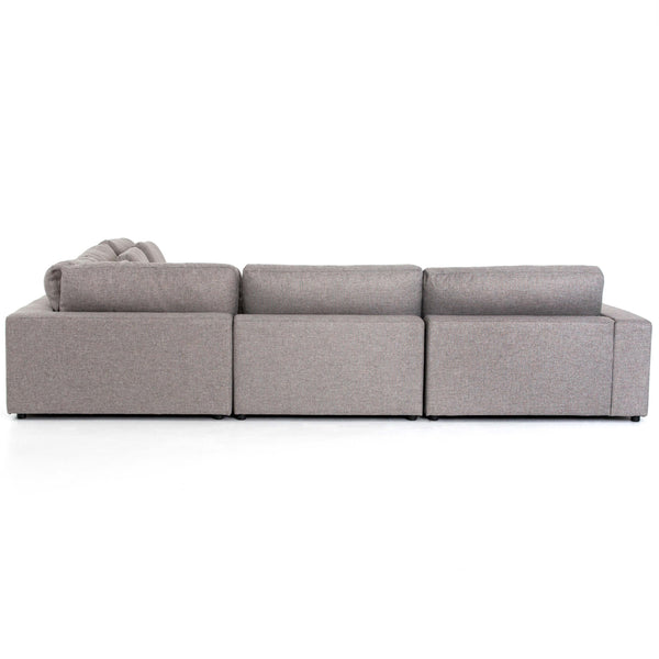 Home Fashion Bloor 5-Piece Sectional W/ Ottoman Chess Pewter By Four Hands